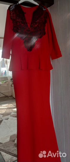 Вечернее красное платье, размер 42-44