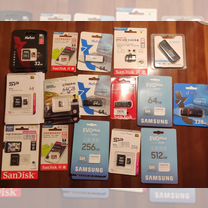 Новые MicroSD карты 32-512Гб, флэшки 64-128Гб