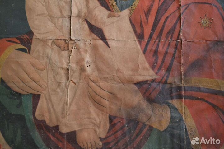 Икона, литография, старина,киот,1896