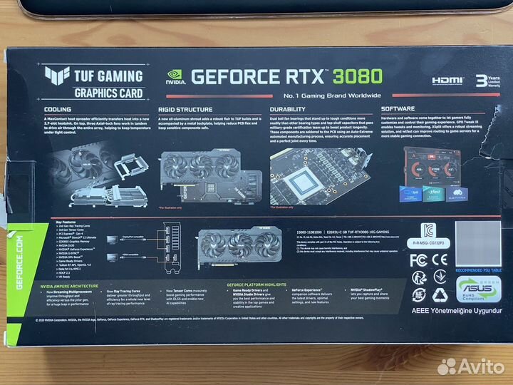 Видеокарта RTX 3080 10gb Asus Tuf обмен выкуп