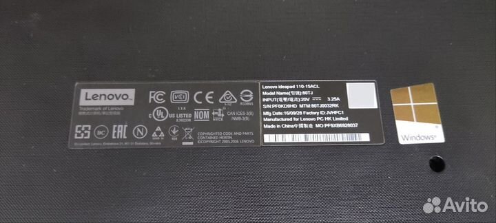Ноутбук lenovo ideapad 110 15acl