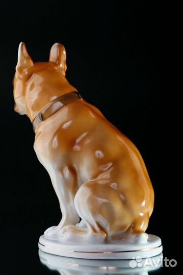Фарфоровая фигурка Собака Боксер лфз