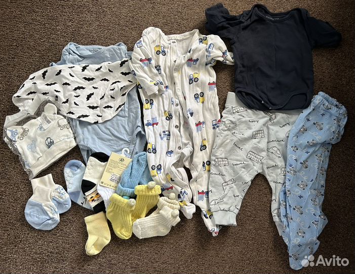 Вещи пакетом 0-6 мес б/у