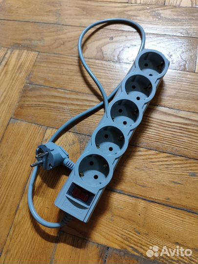 Сетевой фильтр 1 метр с выключателем