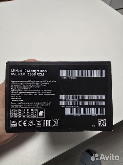 Xiaomi Mi Note 10 Lite, 6/128 ГБ