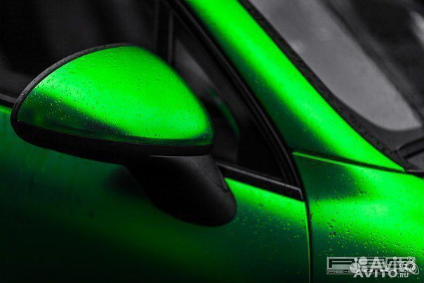 Винил зеленный матовый хром