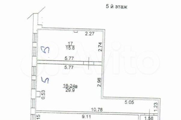 Офис 45.7м² с арендатором, ежемесячной доходностью