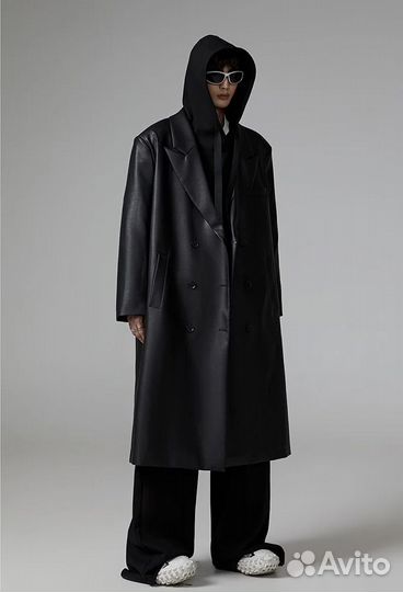 Кожаный плащ оверсайз opium Rick Owens style