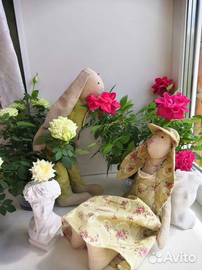 Кукла Зайцы тильда ручной работы