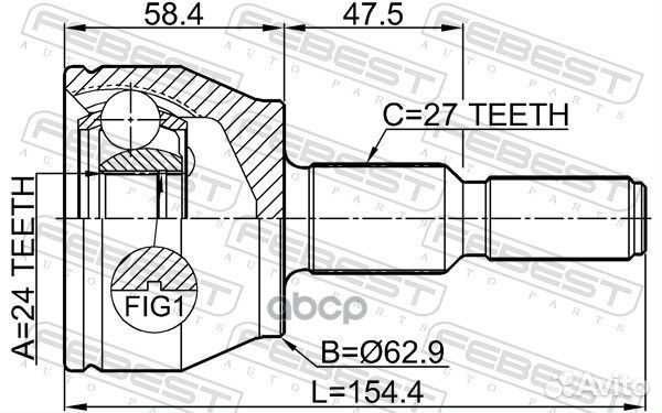 ШРУС внешний перед прав/лев ford focus CB8