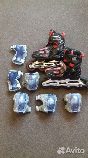 Детские роликовые коньки+защита