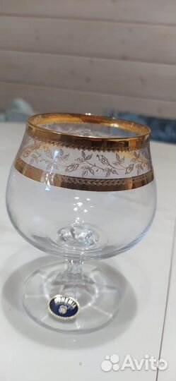 Богемия с позолотой,богемская посуда