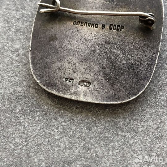 Редкая серебряная брошь богиня Паллада. 875пр