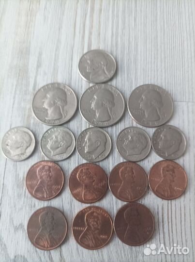 Набор монет сша(центы)