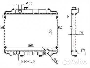 Радиатор охлаждения Hyundai Porter 1 TagAZ