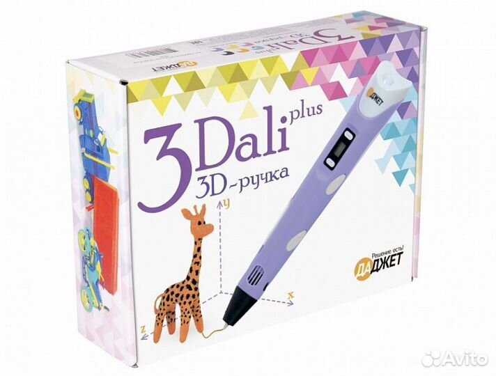 3Д ручка с пластиком и трафаретом 3D Даджет