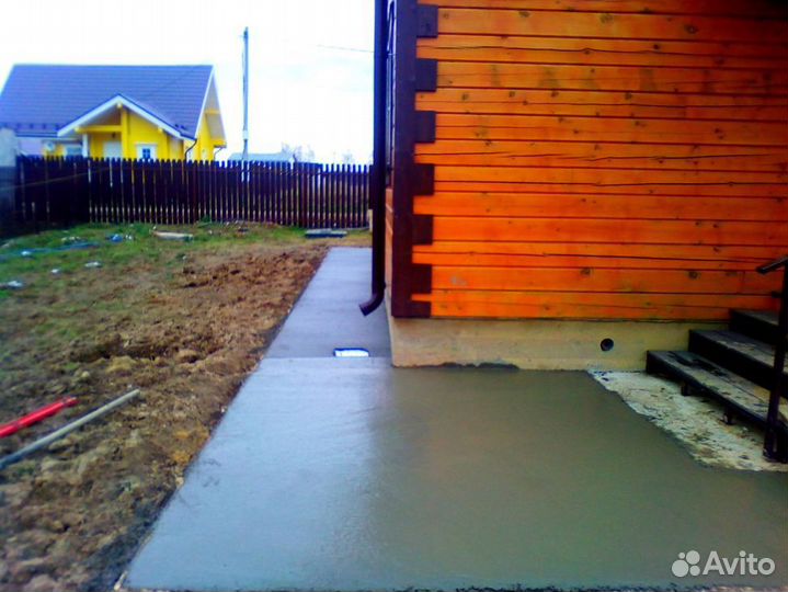 Отмостка вокруг дома, парковка