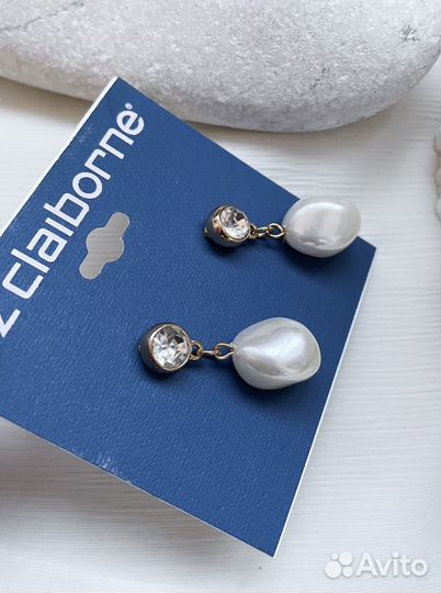 Новые серьги Liz Claiborne под жемчуг ориг