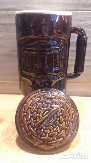 Театральная глиняная пивная кружка