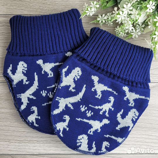 Тёплая вязаная манишка с флисовым подкладом