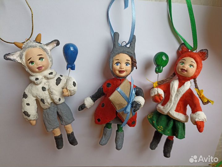Ватные ёлочные игрушки