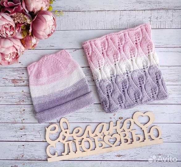 Комплект шапка и снуд для девочки