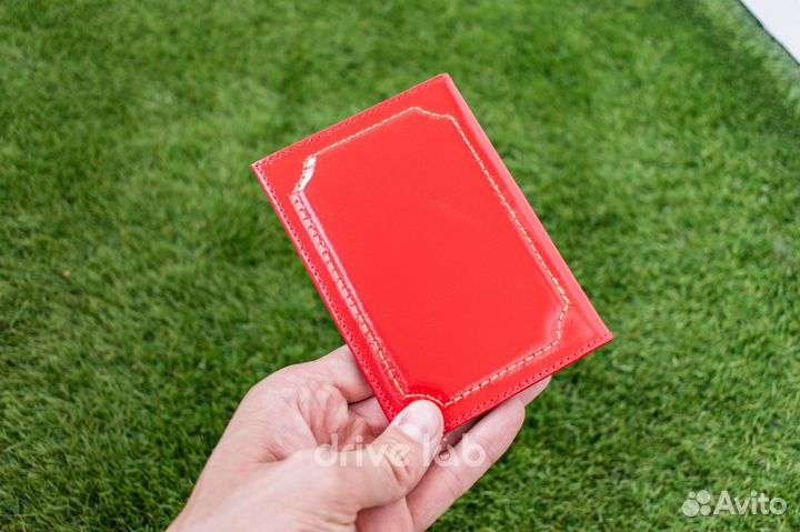 Обложка для автодокументов c госномером красная