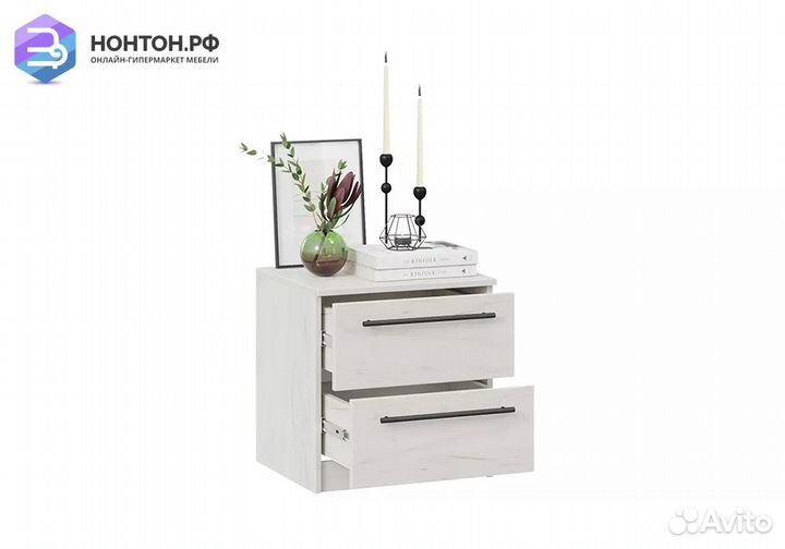 Тумба прикроватная Агата дуб крафт белый