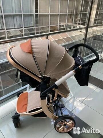 Коляска трансформер Luxmom бежевая новинка