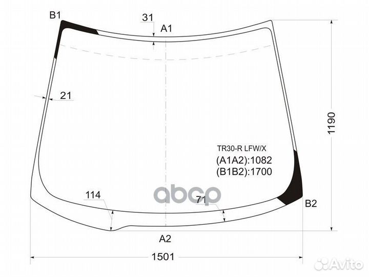Стекло лобовое Toyota Estima 00-05 / Previa 00-07