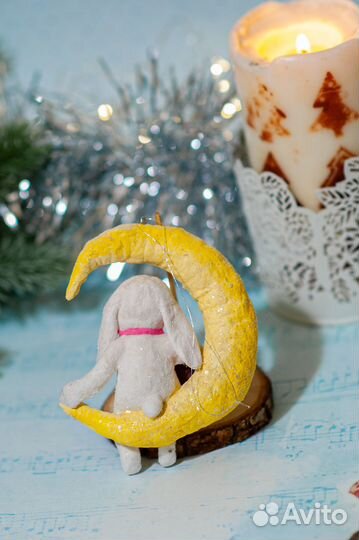 Ватная игрушка малыш на луне