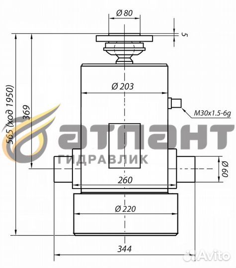 Гидроцилиндр 6520 20тн 6шт 3-х стор 6520-8603010-0