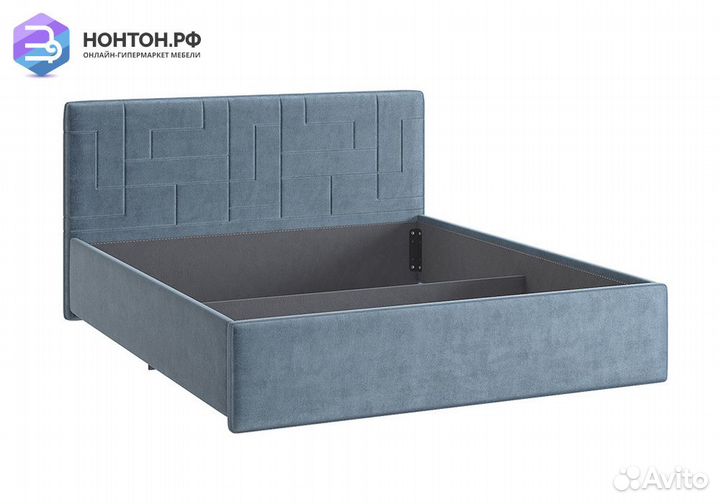 Кровать Лора 2 1.6 м светло-синяя