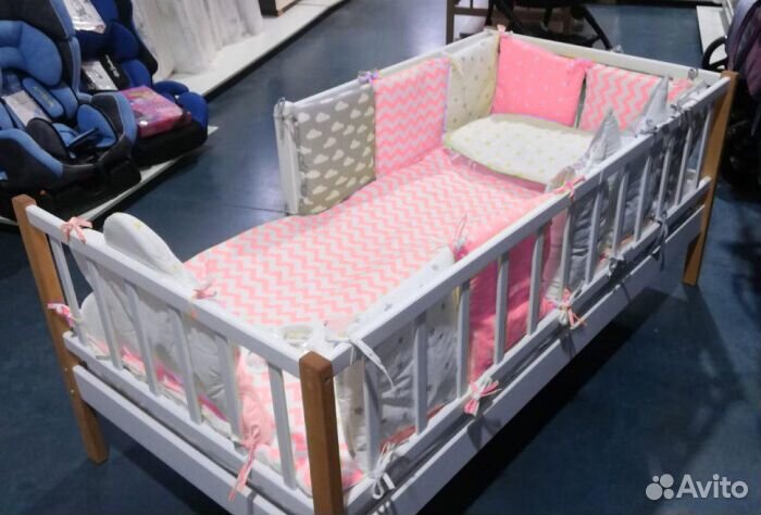 Кроватка детская берёза высокий борт Лисенок