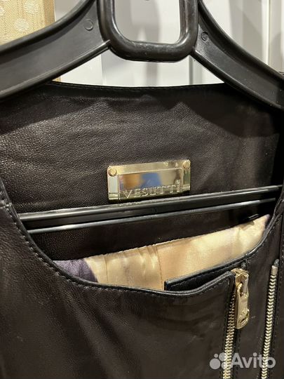 Кожаный плащ 48 женский