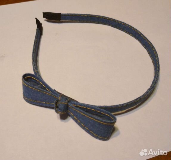 Новый ободок для волос синий джинсовый