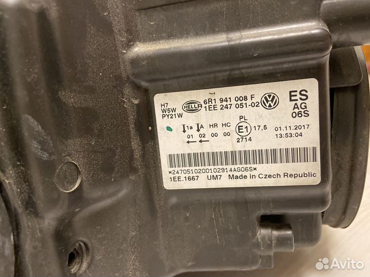 Фара volkswagen polo правая оригинал