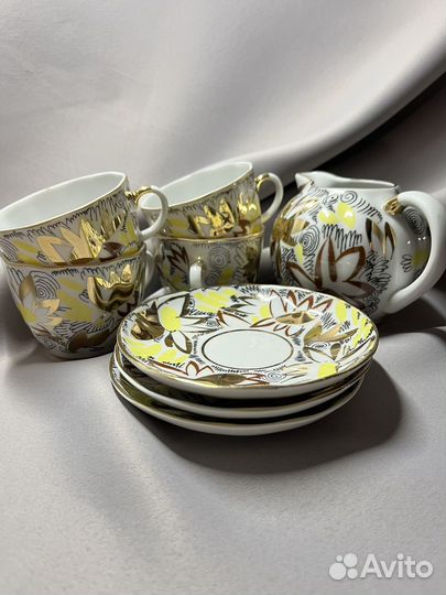 Кофейный сервиз лфз золотые ромашки