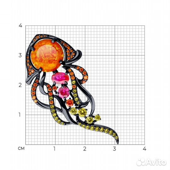 Серебряная брошь Соколов