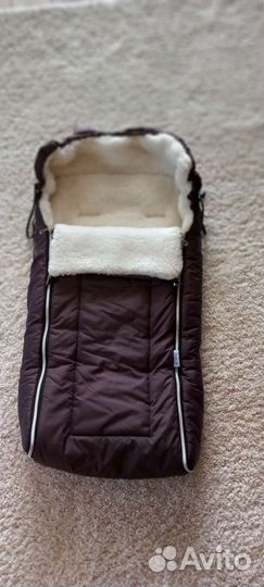 Зимний конверт в коляску на овчине новый