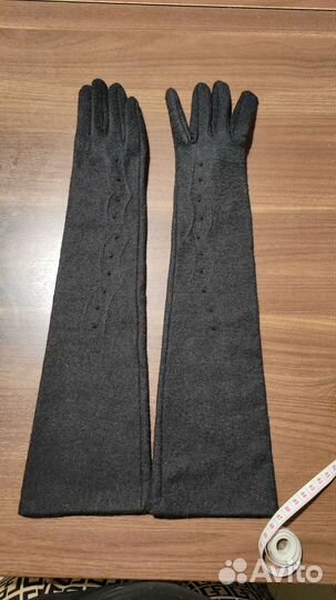 Перчатки высокие женские шерстяные