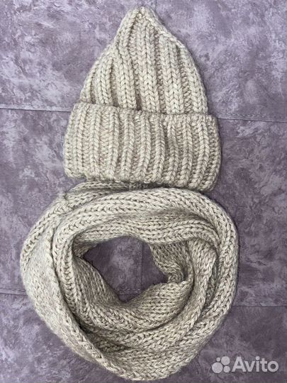 Комплект шапка и снуд женский зимний
