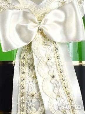 Свадебный атласной бант на шампанское