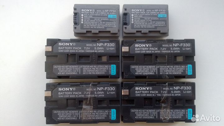 Аккумуляторы Sony, Panasonic, JVC, samsung