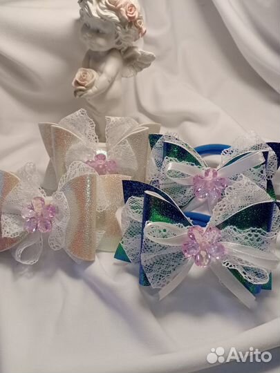 Бантики-резиночки для волос ручной работы