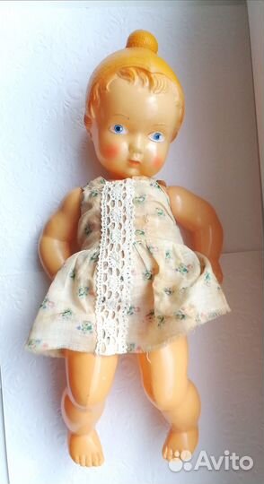 Кукла целлулоид СССР. Пупс в шапочке
