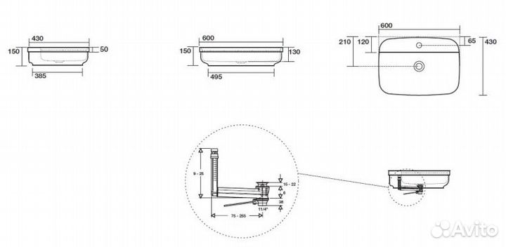 Раковина Kerasan Tribeca 514201 60 см