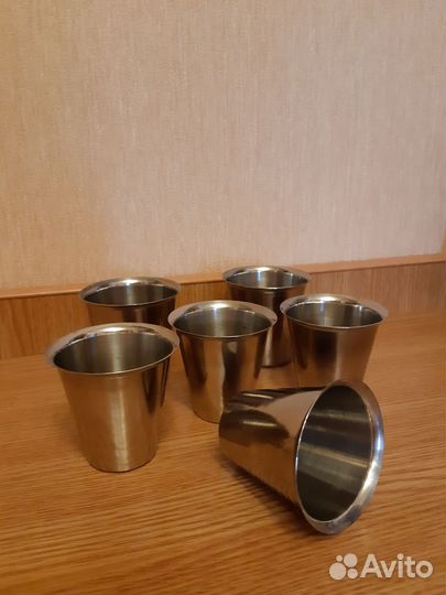 Походный набор стопок из нержавейки (6 по 100 мл.)