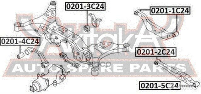 02014C24 asva сайлентблок крепления заднего ред