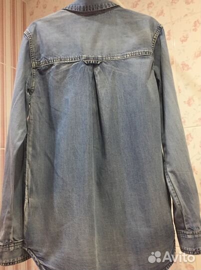 Джинсовая рубашка на девочку 8-10 лет